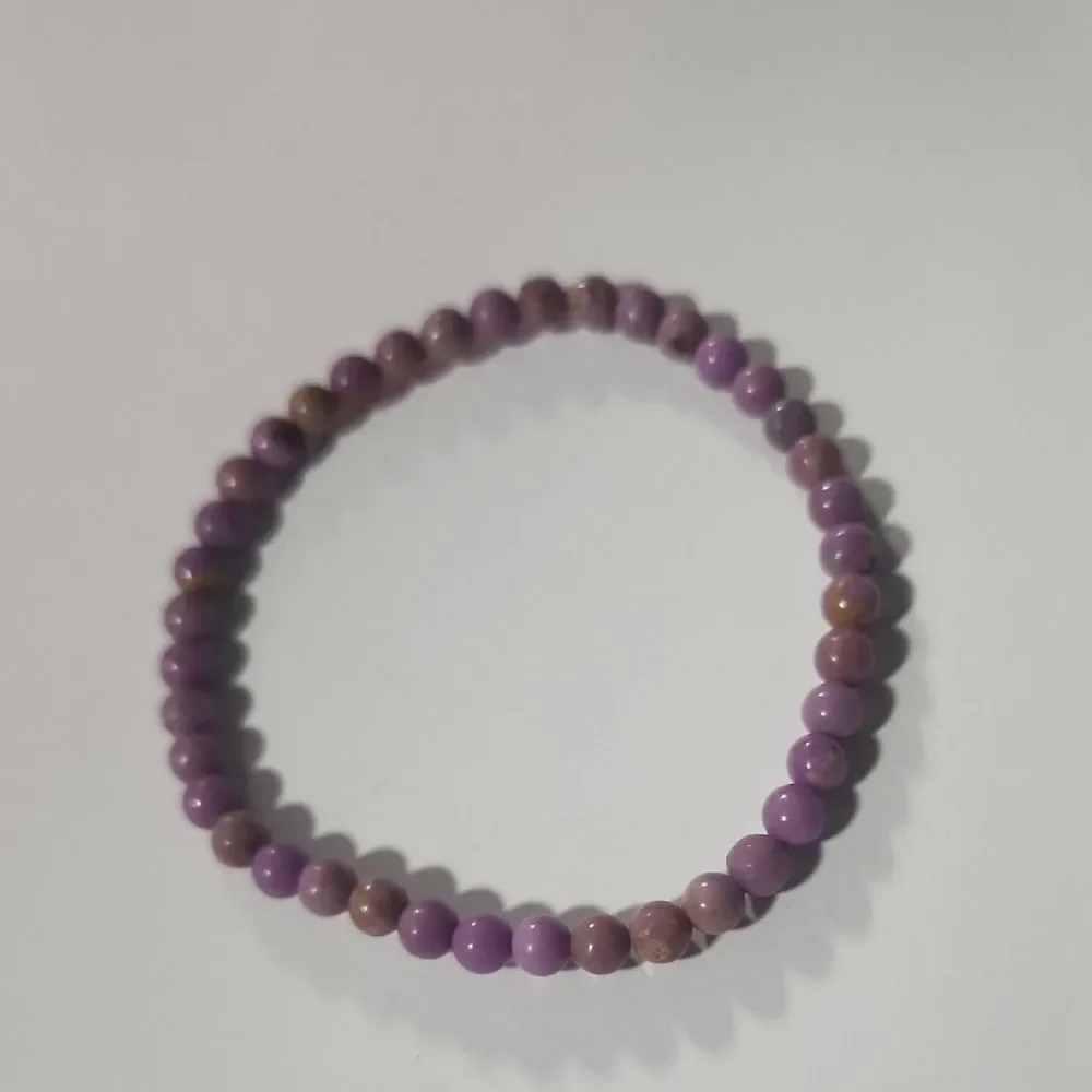 Purple Beaded Stretch Bracelet